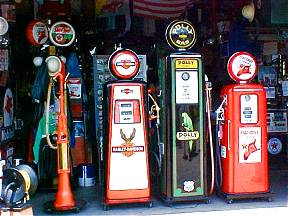 Vintage Gas Pumps at Shea's