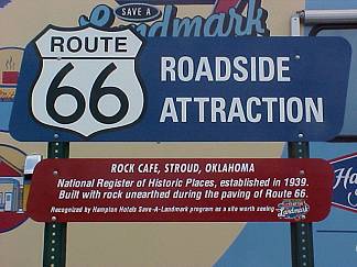 Stroud Rock Cafe Roadside Attraction Sign