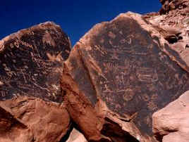 Mormon Names Carved Over Petroglyphs