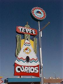 Tee Pee Curio Shop Sign