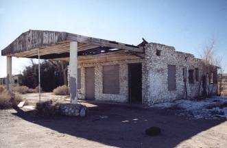 Ruins of an Old Stone Gas Station on Route 66
